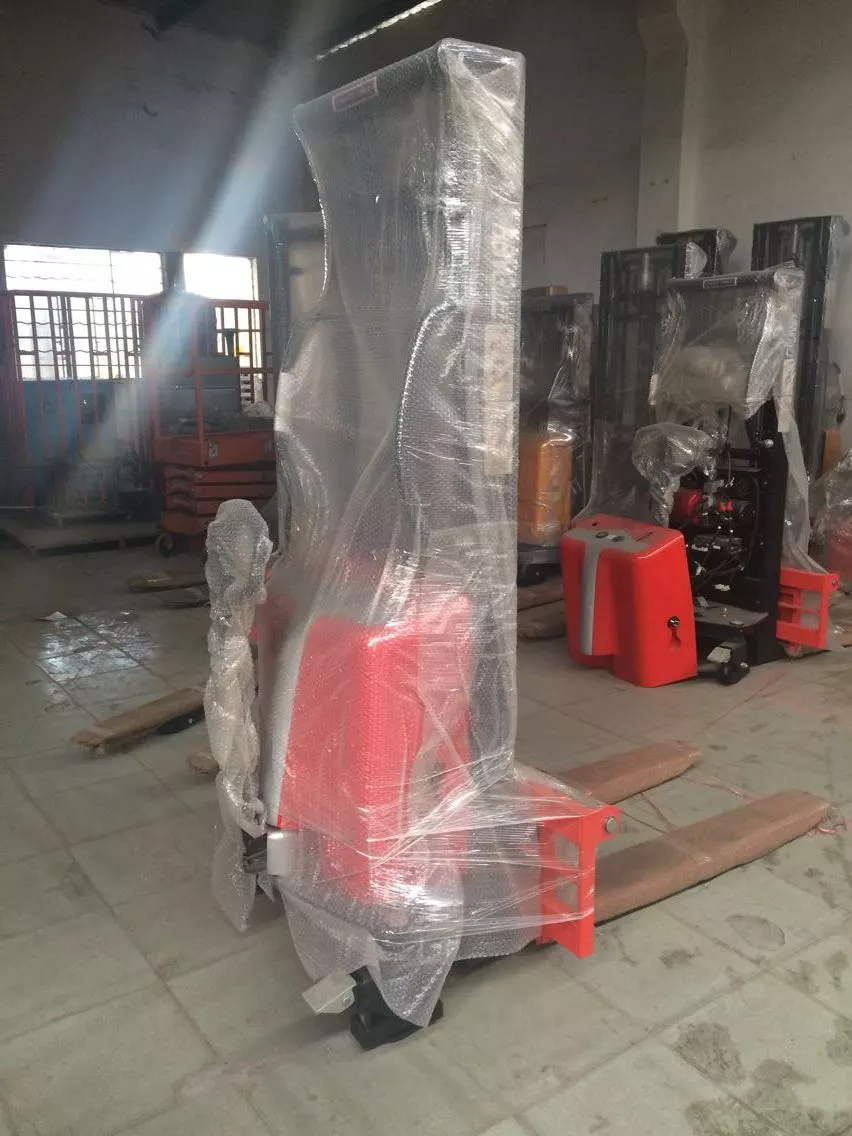 Battery Operated Pallet Truck Semi straddle Electric Hydraulic Pallet Forklift Lifting Stacker