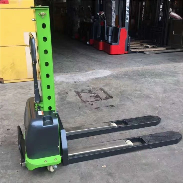 Convenient Mini 500kg Self Loading Pallet Stacker factory