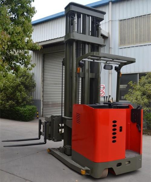 Narrow Aisle Forklift 3 Way Electric Pallet Stacker Swing Reach Truck