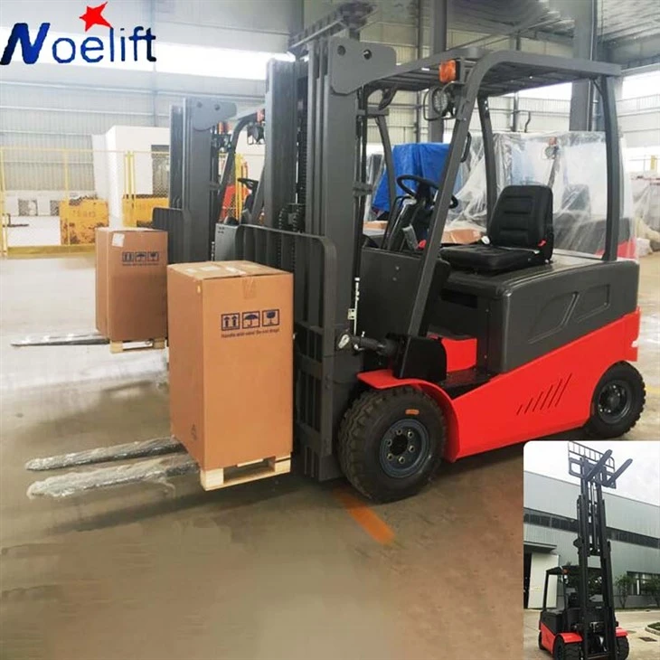 Counterbalance Electric Forklift With Bale Clamp Attached